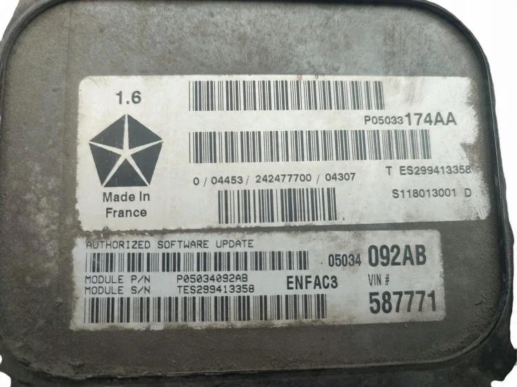 KOMPUTER STEROWNIK SILNIKA CHRYSLER PT CRUISER (2000-2007) 1.6 16V 115KM 05