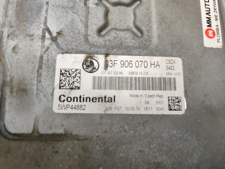 KOMPUTER STEROWNIK SILNIKA SKODA RAPID (2012-2017) 1.2 TSI 86KM 03F906070HA
