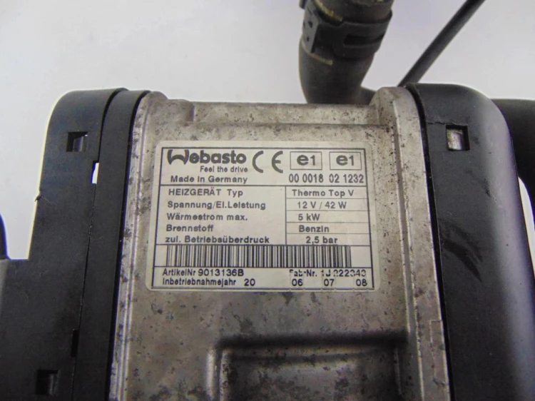 WEBASTO OGRZEWANIE POSTOJOWE AUDI A6 C6 (2004-2008) 3.2 V6 4F0265081K