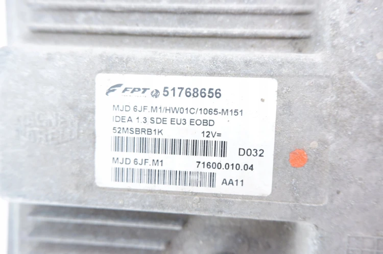 KOMPUTER STEROWNIK SILNIKA FIAT IDEA 1.3 JTD 51768656