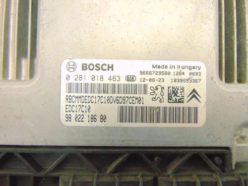 KOMPUTER STEROWNIK SILNIKA CITROEN C3 PICASSO (2008-2017) 0281018463 980221
