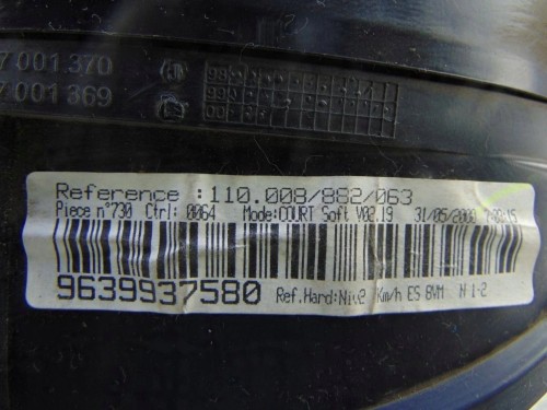 LICZNIK PEUGEOT 406 (1995-1999) 1.8 9639937580