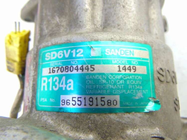 SPRĘŻARKA KLIMATYZACJI CITROEN XSARA PICASSO LIFT (2004-2008) 9655191580