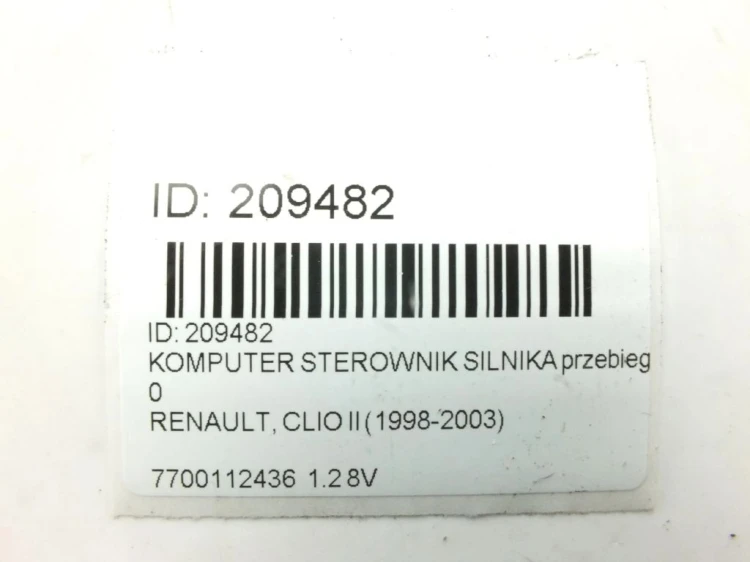 KOMPUTER STEROWNIK SILNIKA RENAULT CLIO II (1998-2003) 1.2 8V 7700112436