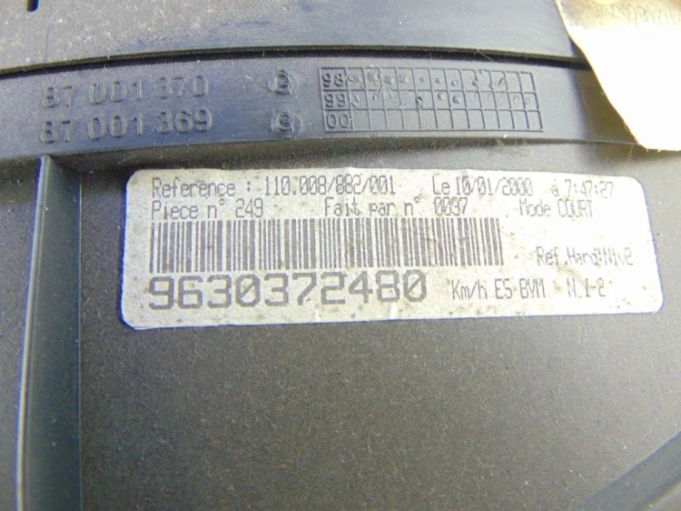 LICZNIK PEUGEOT 406 (1995-1999) 1.8 9630372480