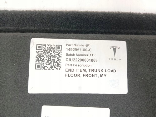 WYKŁADZINA PODŁOGA BAGAŻNIKA TESLA MODEL Y (2019-) LONG RANGE DUAL MOTOR 35