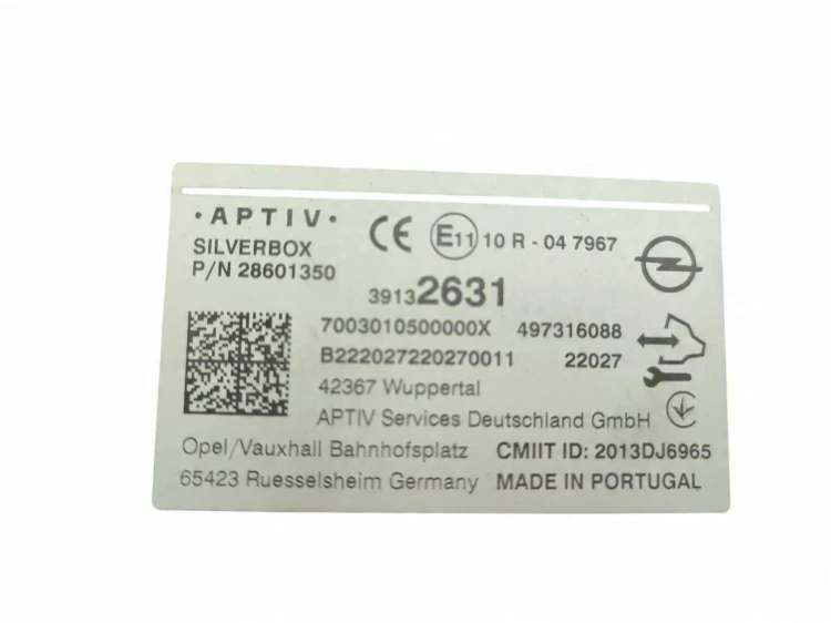 MODUŁ SILVERBOX OPEL INSIGNIA B (2017-2020) 1.6 CDTI 110KM 39132631