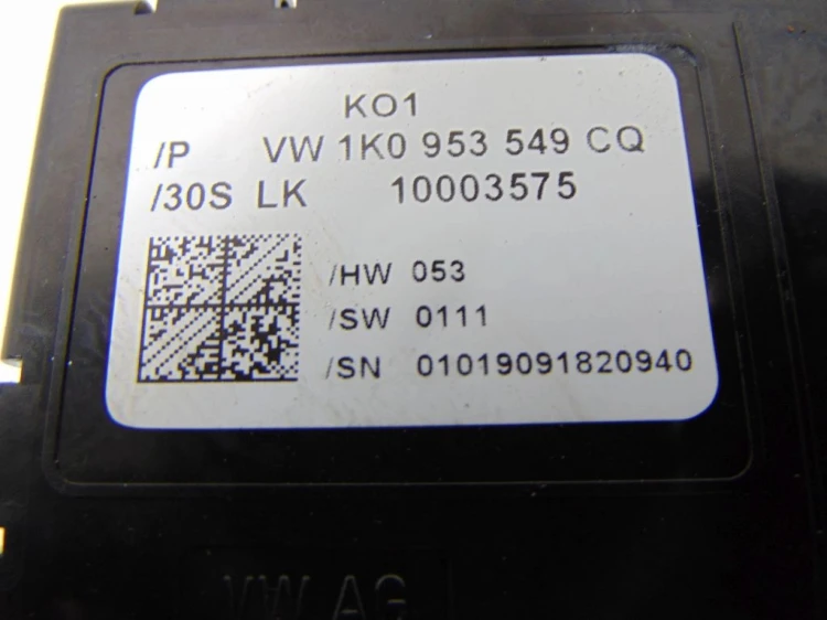 MODUŁ KĄTA SKRĘTU VOLKSWAGEN GOLF VI 1.4i 1K0953549CQ