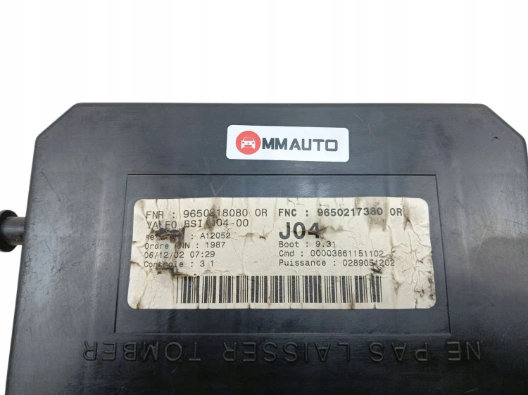 MODUŁ BSI PEUGEOT 307 (2001-2005) 1.6 16V 109KM 9650217380