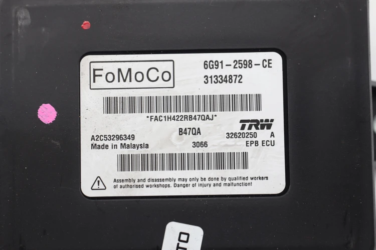MODUŁ HAMULCA RĘCZNEGO VOLVO S60 II (2010-2013) 1.6 D2 114KM 6G91-2598-CE