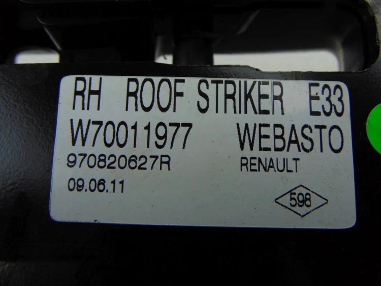 ZAMEK DACHU PRAWY RENAULT WIND (2010-2013) 1.6 16V 970820627R