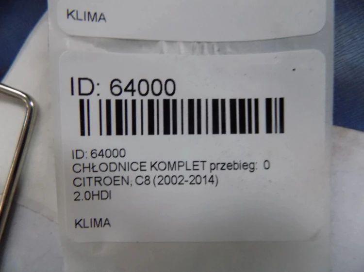 CHŁODNICE KOMPLET CITROEN C8 (2002-2014)