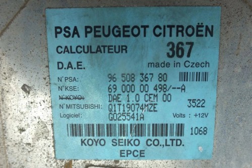 MODUŁ STEROWNIK WSPOMAGANIA CITROEN C2 (2003-2009) 1.6 HDI 9650836780