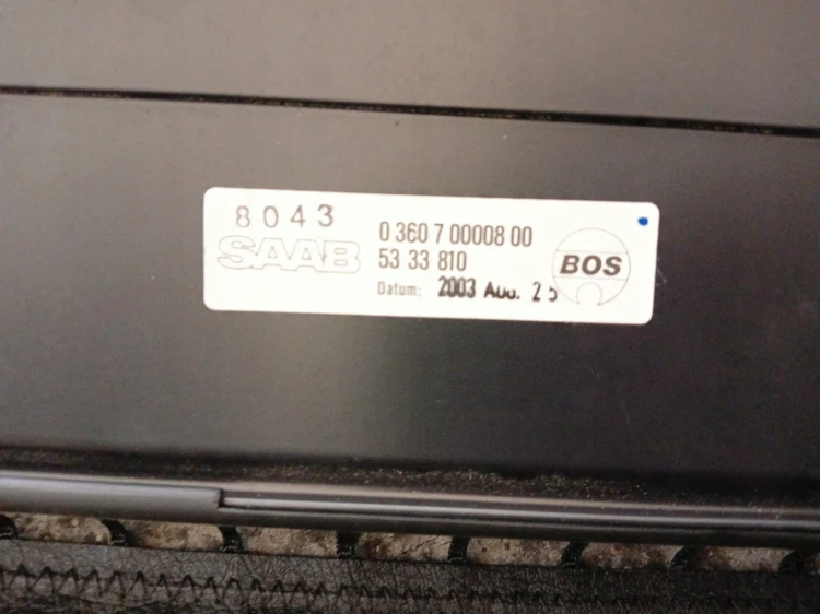 ROLETA BAGAŻNIKA SAAB 9-5 I LIFT (2001-2005) 2.3 T 250KM