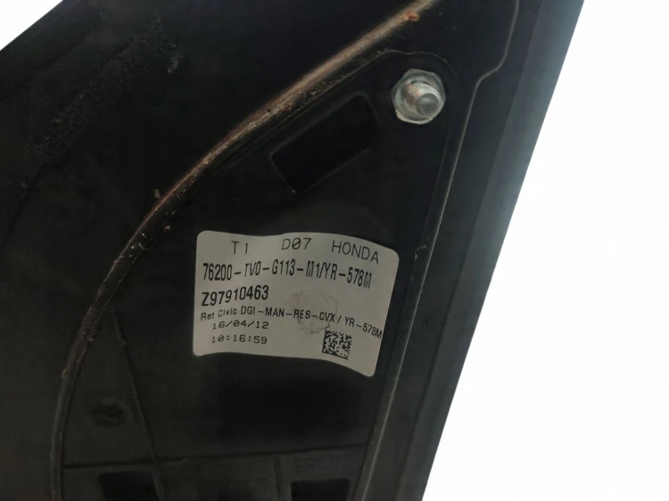 LUSTERKO PRAWE HONDA CIVIC IX (2011-2013) 1.4 I-VTEC 99KM Z97910463