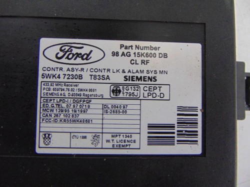 MODUŁ KOMFORTU FORD FOCUS MK1 1.8 TDCI 98AG 15K600DB