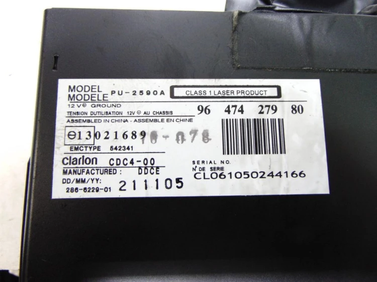 ZMIENIARKA PŁYT CD PEUGEOT 407 (2004-2008) 9647427980