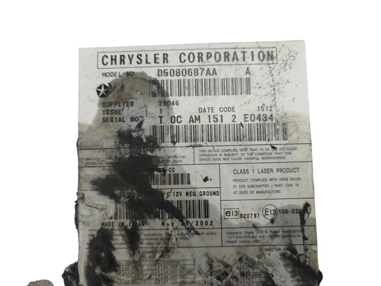 ZMIENIARKA PŁYT CD CHRYSLER VOYAGER IV (2000-2005) 2.5 CRD 141KM 05080687AA