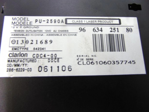 ZMIENIARKA PŁYT CD PEUGEOT 407 (2004-2008) 9663425180