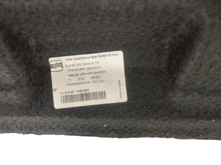 PÓŁKA BAGAŻNIKA SEAT IBIZA IV (2008-2012) 1.2 TDI 6J8867769B