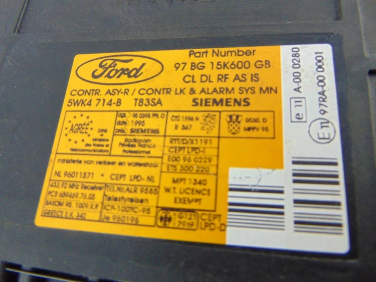 MODUŁ KOMFORTU FORD MONDEO MK2 1.8 TD 91 KM 97BG 15K600 GB