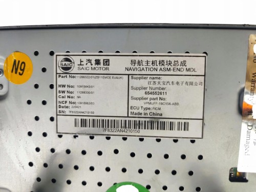 RADIO MG ZS I EV LIFT (2021-) TZ204XS1152 156KM 11288322