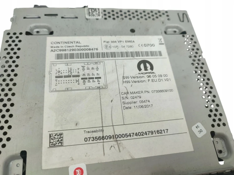 RADIO FIAT TIPO (2015-2020) 1.4 16V 95KM 07356609100