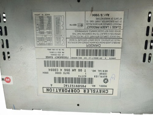 RADIO DODGE CALIBER (2006-2009) 1.8 16V 150KM P05091521AC