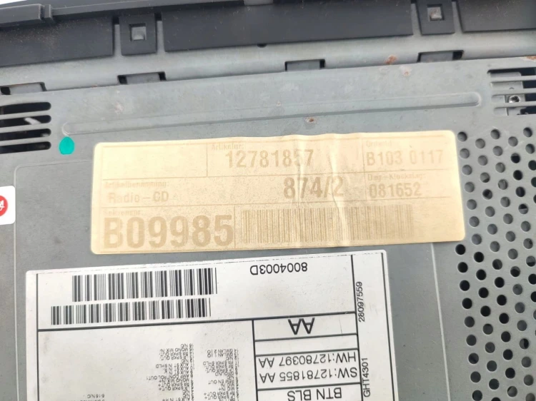 RADIO CADILLAC BLS (2006-2010) 1.9 D 150KM 12781857