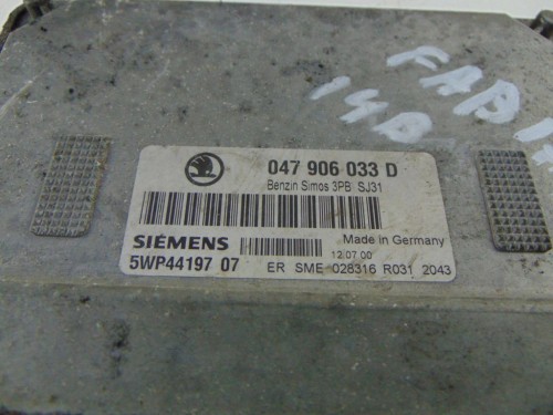 KOMPUTER STEROWNIK SILNIKA SKODA FABIA I 6Y 1.4 mpi 047906033D