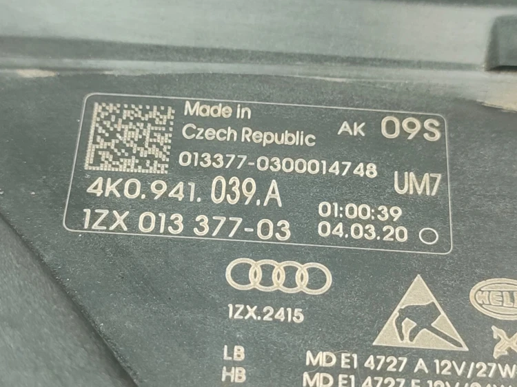 LAMPA LEWY PRZÓD AUDI A6 C8 (2018-2023) 2.0 TFSI 245KM 4K0941039A
