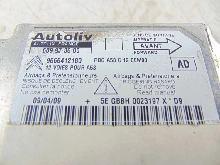 SENSOR PODUSZEK CITROEN C3 PICASSO (2008-2017) 1.6 E-HDI 9666412180