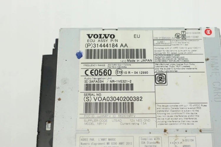 RADIO VOLVO V40 II (2012-2016) 2.0 D3 150KM 31444184