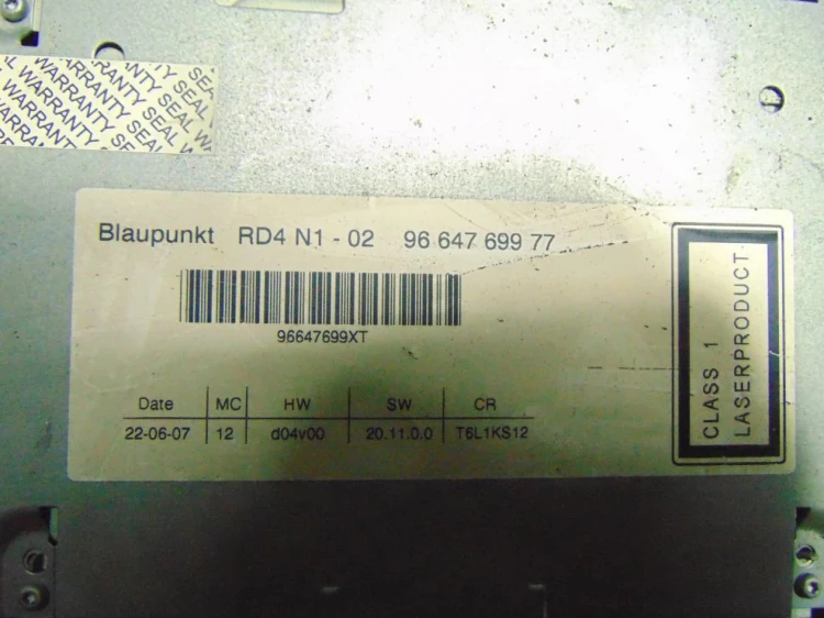 RADIO CD PEUGEOT 307 LIFT (2005-2008) 9664769977