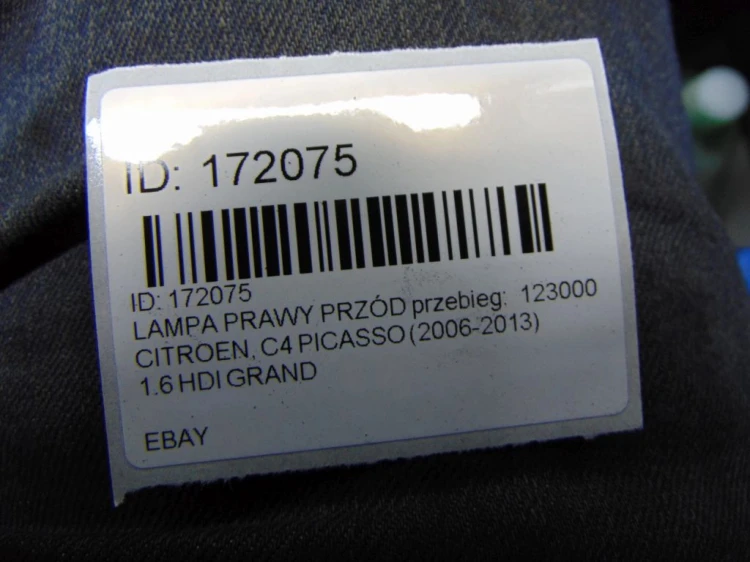 LAMPA PRAWY PRZÓD CITROEN C4 PICASSO (2006-2013)