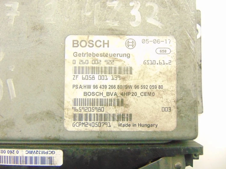 KOMPUTER STEROWNIK SKRZYNI BIEGÓW PEUGEOT 407 (2004-2008) 0260002922
