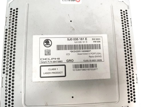 RADIO SKODA RAPID (2012-2017) 1.6 TDI 105KM 5J0035161E