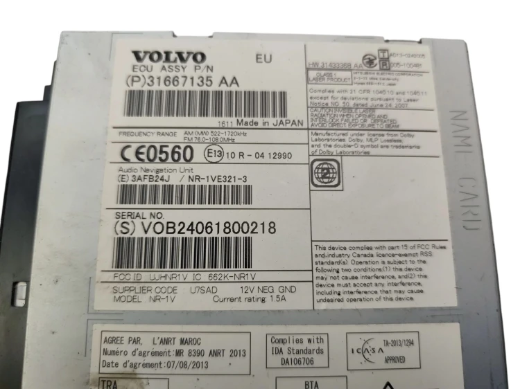 RADIO CZYTNIK VOLVO XC60 I LIFT (2013-2017) 2.0 D4 190KM 31667135