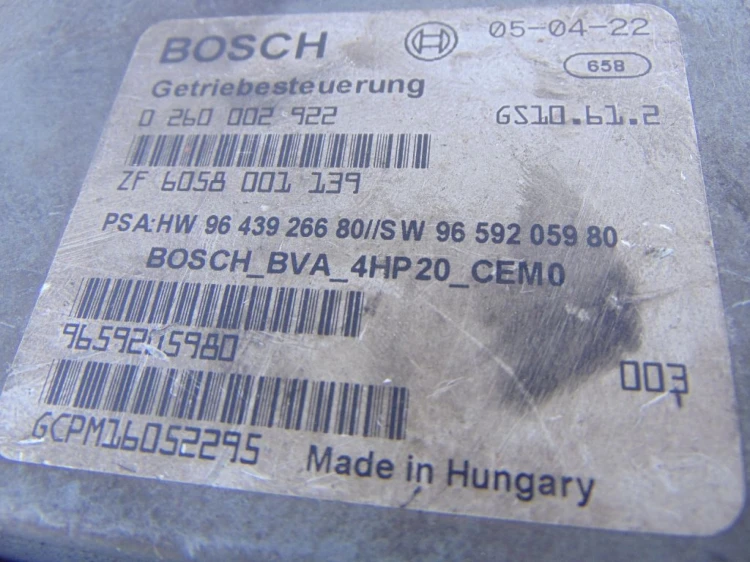 KOMPUTER STEROWNIK SKRZYNI BIEGÓW PEUGEOT 407 (2004-2008) 9643926680