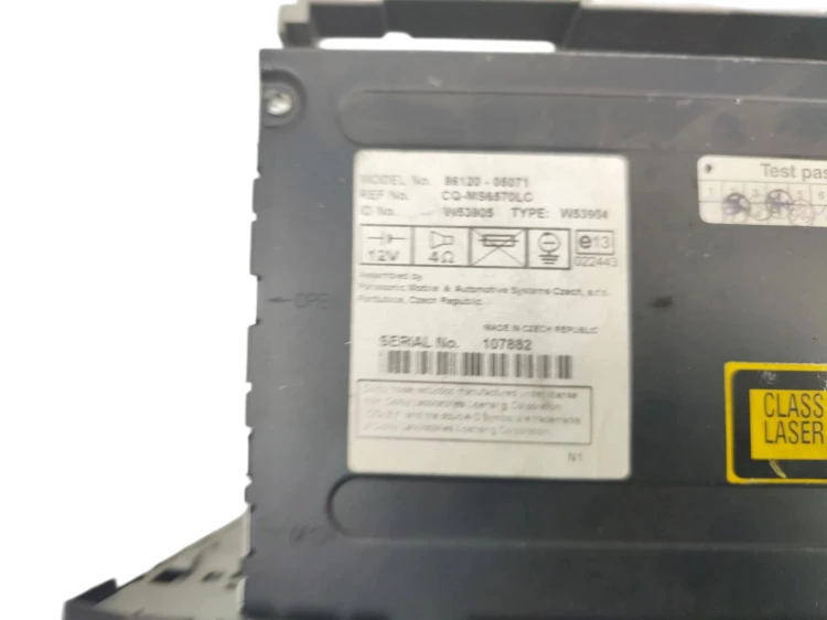 RADIO TOYOTA AVENSIS T25 (2003-2006) 1.6 16V 110KM 86120-05071
