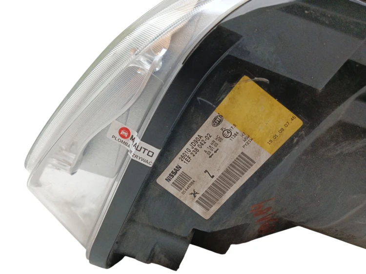 LAMPA PRAWY PRZÓD NISSAN QASHQAI J10 (2007-2009) 1.5 DCI 106KM 26010-JD90A
