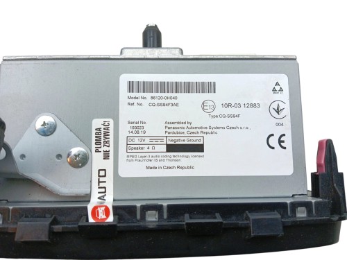 RADIO TOYOTA TOYOTA AYGO 86120-0H040