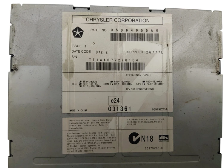 RADIO JEEP COMPASS I LIFT (2011-2013) 2.2 CRD 163KM 05064955AH