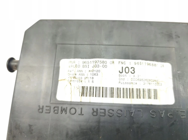 MODUŁ BSI PEUGEOT 307 (2001-2005) 1.6 16V 109KM 9651197580