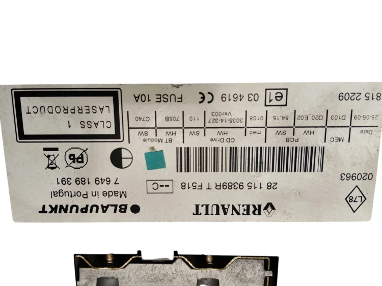 RADIO RENAULT SCENIC III (2009-2011) 1.9 DCI 130KM 281159389R T F518