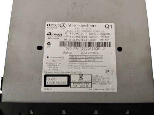 RADIO MERCEDES E W212 (2009-2012) 2.2 CDI 170KM A2129006417