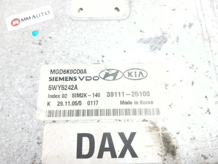 KOMPUTER STEROWNIK SILNIKA KIA MAGENTIS II (2005-2010) 2.0 16V 144KM 39111-