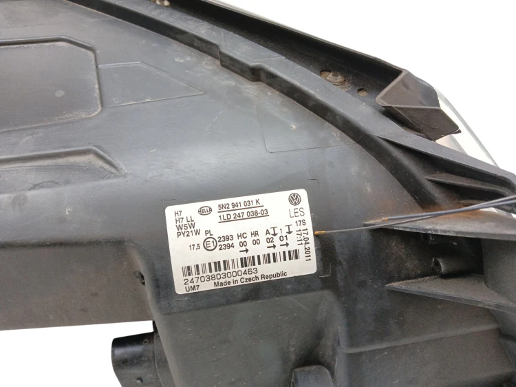 LAMPA LEWY PRZÓD VOLKSWAGEN TIGUAN I 5N (2007-2011) 2.0 TDI 170KM 5N0941031