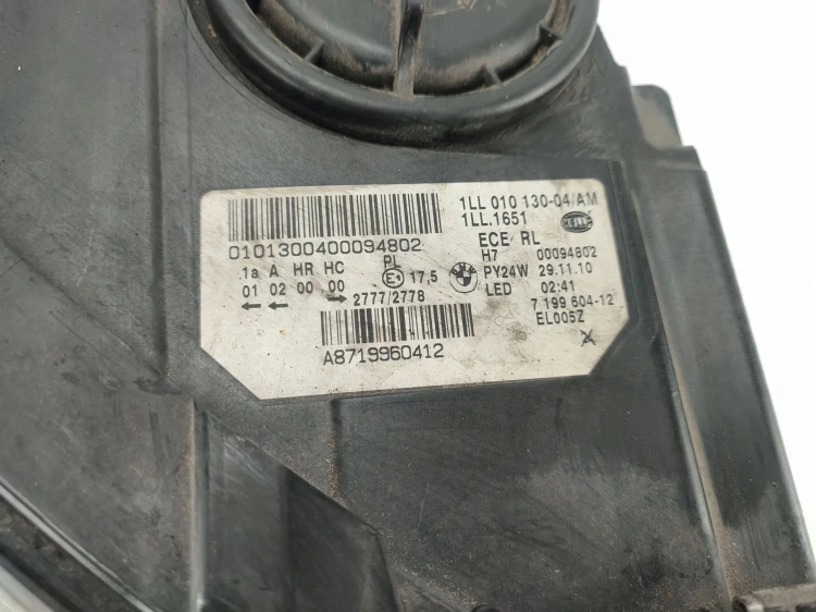 LAMPA PRAWY PRZÓD BMW F07 GRAN TURISMO (2009-2013) 3.0 D 245KM 7199604