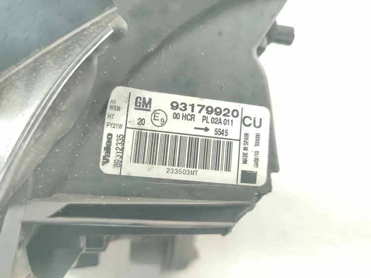 LAMPA LEWY PRZÓD OPEL VECTRA C LIFT (2005-2008) 1.8 16V 122KM 93179920